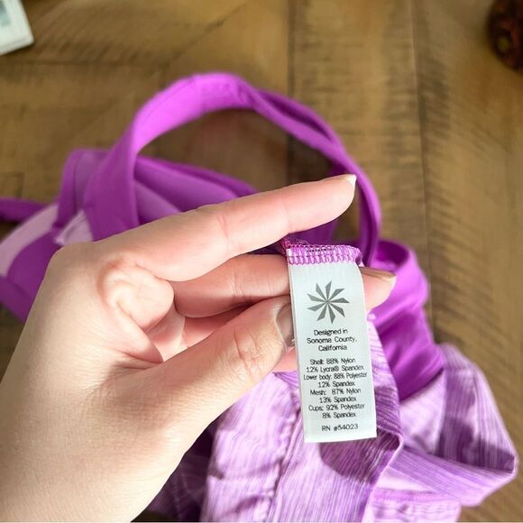 Athleta Criss Cross Back Tank Built-In Sports Bra Women's Purple Size S - Picture 7 of 8